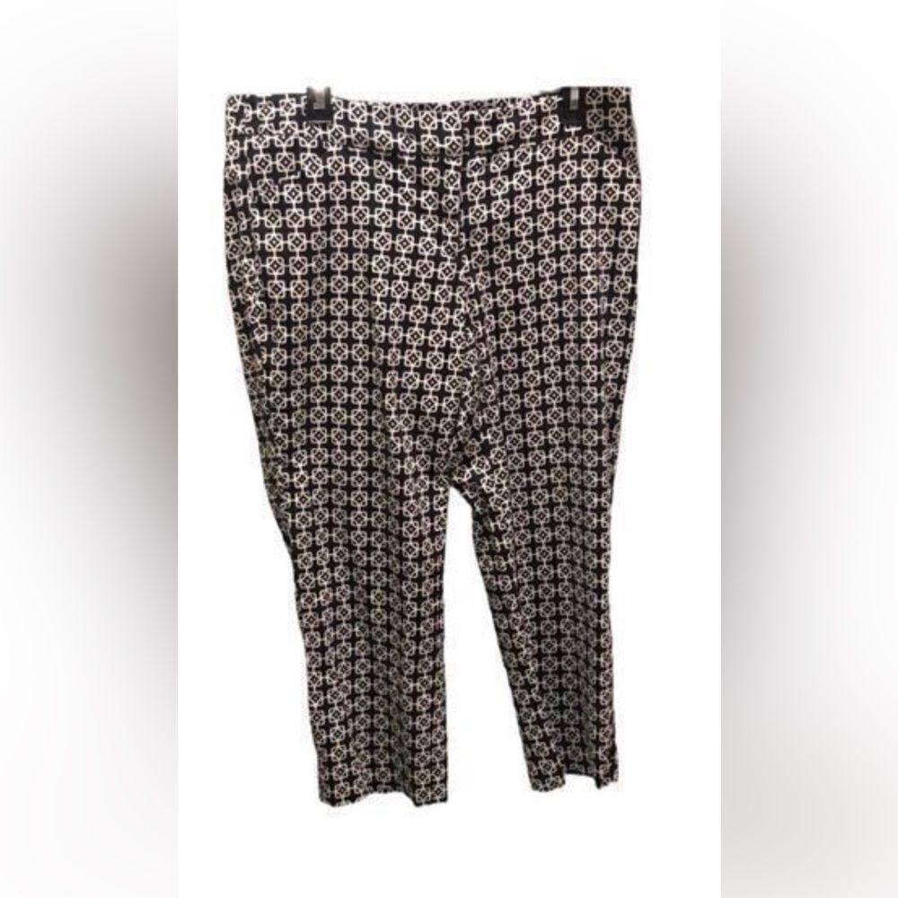 Shelli Segal‎ Laundry Geometric black and white print ankle pants size 12